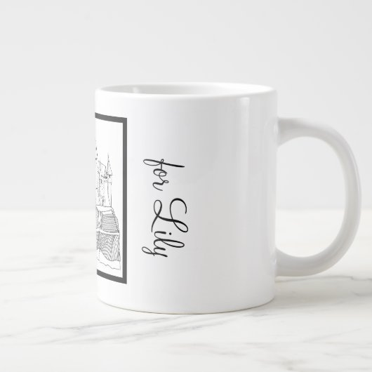 Modern stijlvol Castle Black and White Extra Grote Beker (Rechts)