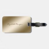 Modern stijlvol Chic Gold Elephant-gepersonaliseer Bagagelabel (Achterkant horizontaal)