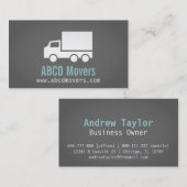 Modern, stijlvol, chic, Mover Company, white Truck Visitekaartje (Voorkant / Achterkant)