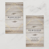 Modern stijlvol, donker hout - verticaal Visitekaa Visitekaartje (Voorkant / Achterkant)