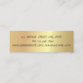 Modern stijlvol elegant goud, gestript mini visitekaartje (Achterkant)