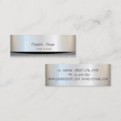 Modern stijlvol elegant zilver, gestript mini visitekaartje (Voorkant / Achterkant)