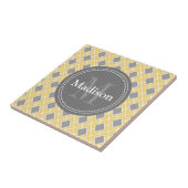 Modern stijlvol geel diamantpatroon tegeltje (Zijkant)