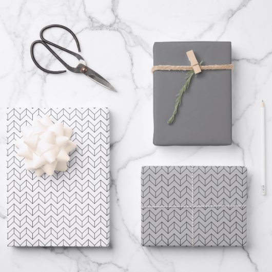 Modern stijlvol Geometric Line Pattern Inpakpapier Vel (Voorkant)