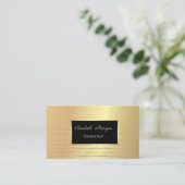 Modern, stijlvol, gestreept, goud, Lijst Visitekaartje (Staand voorkant)