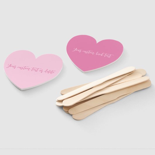 Modern stijlvol girly schattig roze custom script handwaaier (Niet-gemonteerd)