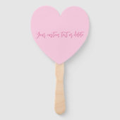 Modern stijlvol girly schattig roze custom script handwaaier (Voorkant)