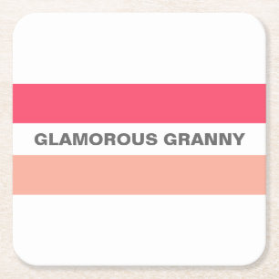 Modern Stijlvol Glamoureus Granny Pink Vierkante Kartonnen Onderzetter