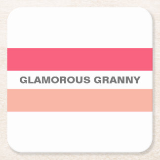 Modern Stijlvol Glamoureus Granny Pink Vierkante Kartonnen Onderzetter