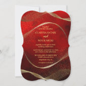 Modern, stijlvol goud en rood kaart (Voorkant)