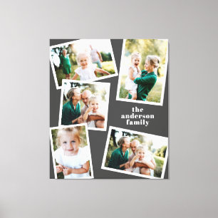 Modern stijlvol, grijs decor voor multi-fotofamili canvas afdruk