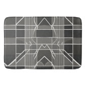 Modern stijlvol grijs geometrisch patroon badmat (Voorkant)
