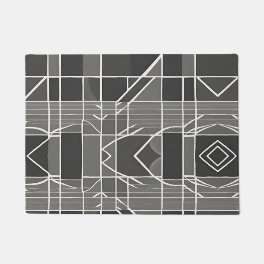 Modern stijlvol grijs geometrisch patroon deurmat (Voorkant)