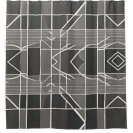 Modern stijlvol grijs geometrisch patroon douchegordijn