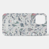 Modern stijlvol, grijze duif vogelpatroon Case-Mate iPhone case (Achterkant (horizontaal))