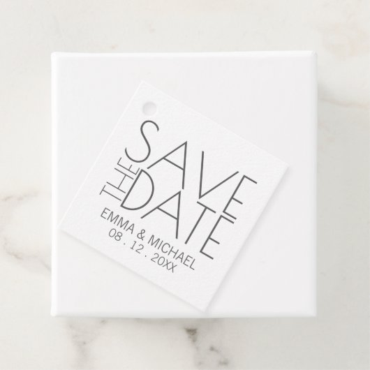 Modern stijlvol huwelijk sparen de datum bedankjes labels (In situ)