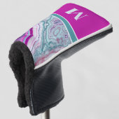 Modern stijlvol Initiaal Monogram Golfheadcover (3/4 voorkant)
