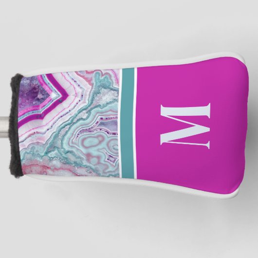 Modern stijlvol Initiaal Monogram Golfheadcover (Voorkant)