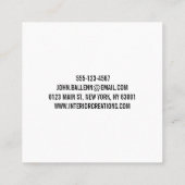 Modern stijlvol interieur design Visitekaartje (Achterkant)