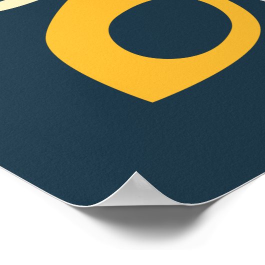 Modern stijlvol marineblauw mosterd Abstract Poster (Hoek)