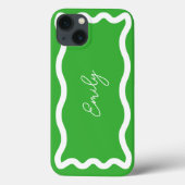 Modern stijlvol monogram heldergroene retro golf Case-Mate iPhone case (Achterkant)