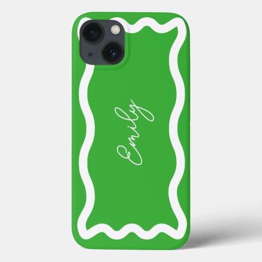 Modern stijlvol monogram heldergroene retro golf Case-Mate iPhone case (Achterkant)