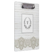 Modern stijlvol monogram  hout klembord (Rechts)