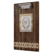 Modern stijlvol monogram Patroon  hout Klembord (Links)