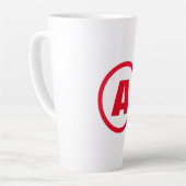 Modern stijlvol monogram rood Initiaal letter wit Latte Mok (Linkerhoek)
