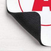 Modern stijlvol monogram rood Initiaal letter wit Muismat (Hoek)