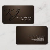 Modern stijlvol Monogram Sepia Brown Visitekaartje (Voorkant / Achterkant)