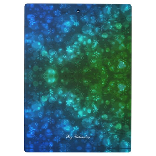 Modern stijlvol monogram wintersneeuwvlokken klembord (Achterkant)