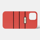 Modern stijlvol monogram zwart-wit Cool Red Cute Case-Mate iPhone Case (Achterkant (horizontaal))