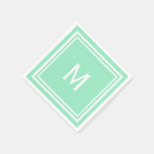 Modern stijlvol neo Mint Green Custom Monogram Servetten (Hoek)
