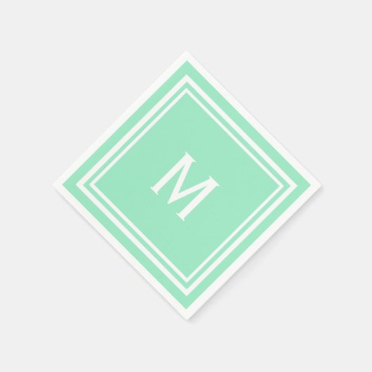 Modern stijlvol neo Mint Green Custom Monogram Servetten (Hoek)