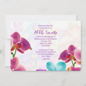 Modern Stijlvol Orchideeën Afstuderen Save the Dat Date (Achterkant)