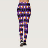Modern stijlvol Paars Oranje Harlequin Pattern Leggings (Achterkant)