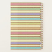 Modern stijlvol pasteeltje met gestreept monogram planner (Achterkant)