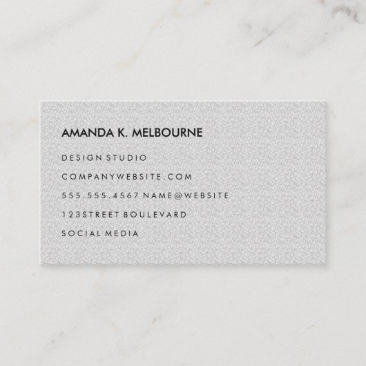 Modern stijlvol patroon visitekaartje (Voorkant)