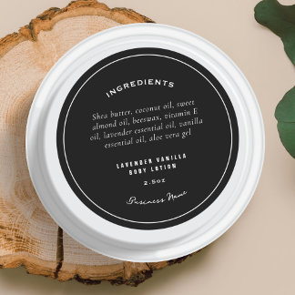 Modern stijlvol product Ingrediënten Lijst Ronde Sticker