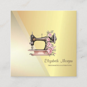 Modern stijlvol, professioneel geometrisch goud vierkante visitekaartje