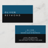 Modern & Stijlvol Professioneel zwart-blauw Visitekaartje (Voorkant / Achterkant)