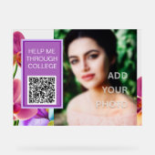 Modern stijlvol QR-code acryl teken Acryl Bord (Voorkant)