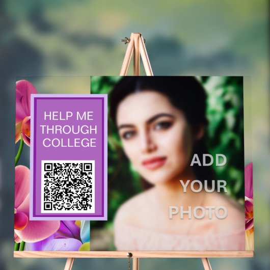 Modern stijlvol QR-code acryl teken Acryl Bord (Neutraal)