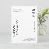 Modern Stijlvol Romantic Photo Wedding Kaart (Staand voorkant)