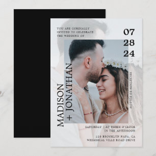 Modern Stijlvol Romantic Photo Wedding Kaart