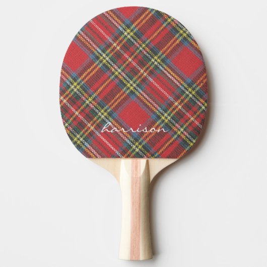 Modern Stijlvol Royal Stewart Tartan Patroon Tafeltennisbatje (Voorkant)