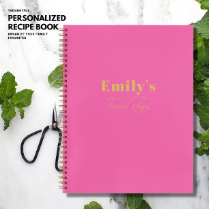 Modern Stijlvol Roze Custom Blank Recept Boek