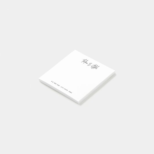 Modern Stijlvol script Aangepaste Post it Notes (Schuin)