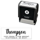 Modern stijlvol script bruiloft retour adres zelfinktende stempel (In situ)